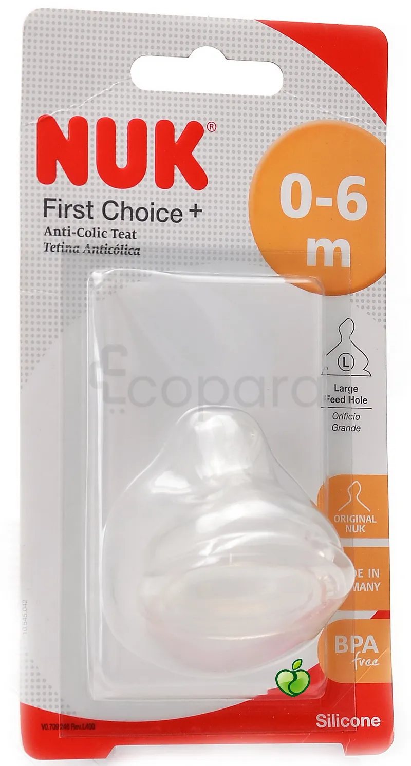 NUK TETINE SILICONE 0-6MOIS ANTI-COLIQUE REFERENCE 350114