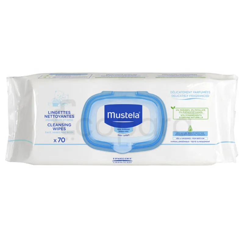 MUSTELA LINGETTES NETTOYANTES PEAU NORMALE A L'AVOCAT BOITE DE 70