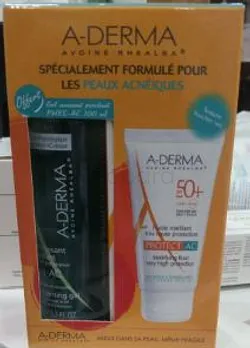 ADERMA PACK PROTECT AC FLUIDE MATIFIANT 40ML + PHYS-AC GEL MOUSSANT PURIFIANT 100ML