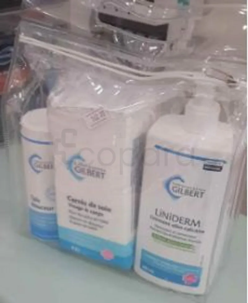 GILBERT PACK LINIMENT 400ML + CARRES DE SOIN BOITE DE 100 + TALC DOUCEUR