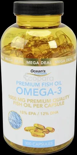 OCEAN'S ESSENTIALS OMEGA-3 PREMIUM FISH OIL BOITE DE 300 CAPSULES