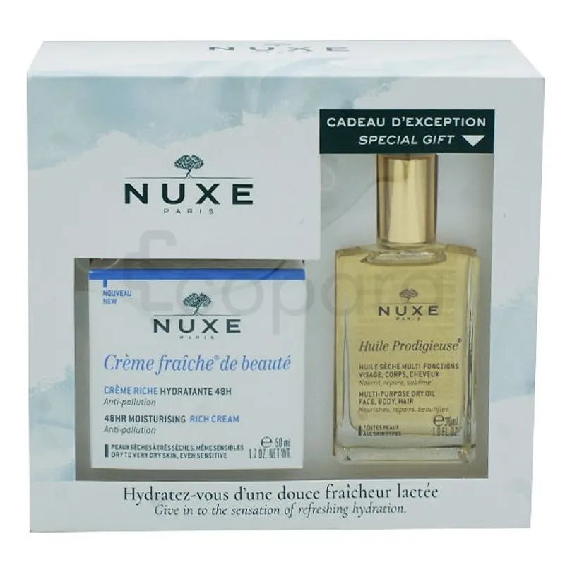 NUXE COFFRET CREME FRAICHE DE BEAUTE PEAUX SECHES + HUILE PRODIGIEUSE 30ML OFFERT