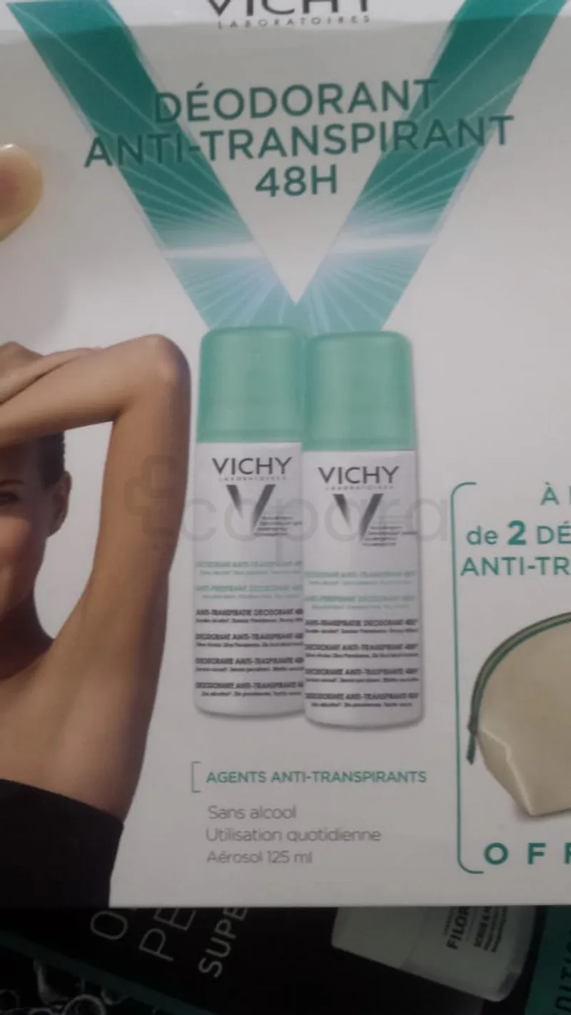 VICHY PACK DEODORANT SPRAY ANTI-TRANSPIRANT 125ML*2 + TROUSSE OFFERTE