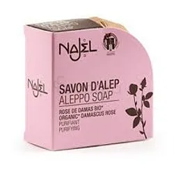 NAJEL SAVON D'ALEP ROSE DE DAMAS BIO PURIFIANT 100G
