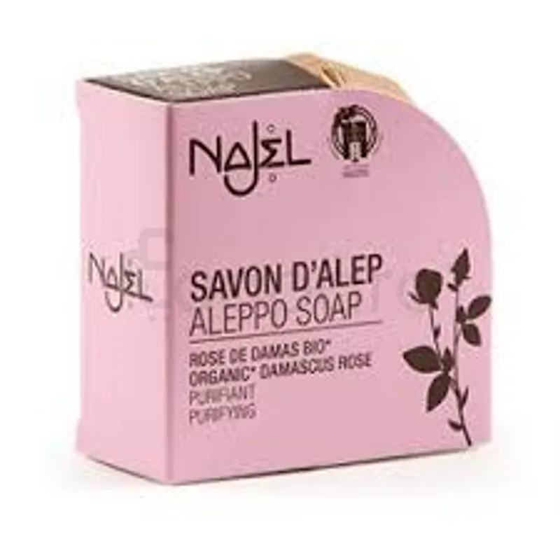 NAJEL SAVON D'ALEP ROSE DE DAMAS BIO PURIFIANT 100G