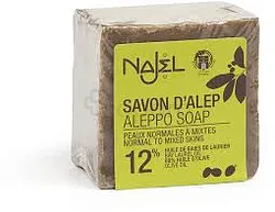 NAJEL SAVON D'ALEP 12% HUILE DE BAIES DE LAURIER PEAUX NORMALES A MIXTES 200G