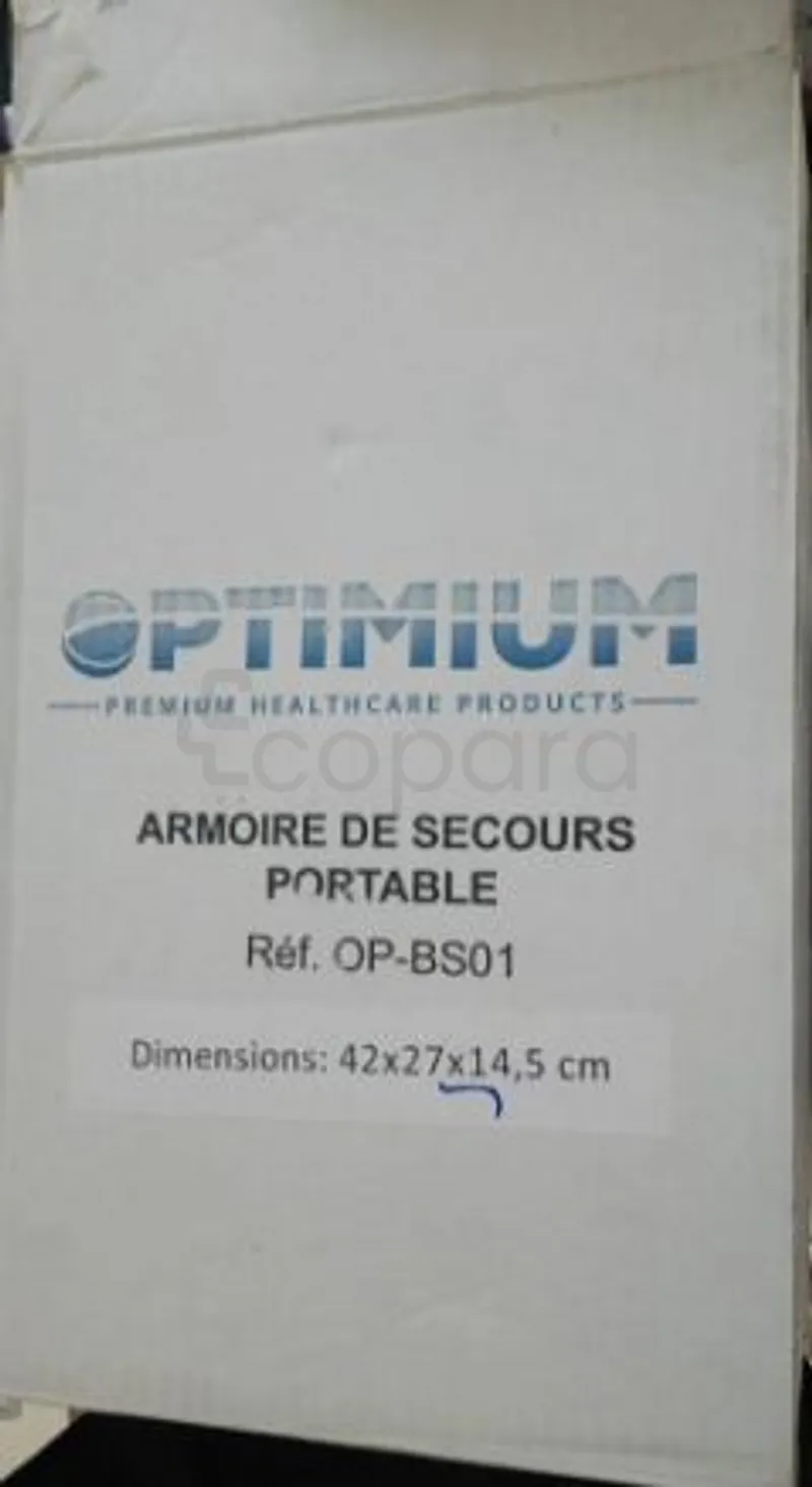 OPTIMUM ARMOIRE DE SECOURS PORTABLE 42CM*27CM*14.5CM REFERENCE OP-BS01