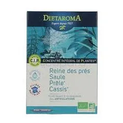 DIETAROMA REINE DES PRÉS SAULE PRÊLE CASSIS CIP ARTICULATION BIO BOITE DE 20 AMPOULES