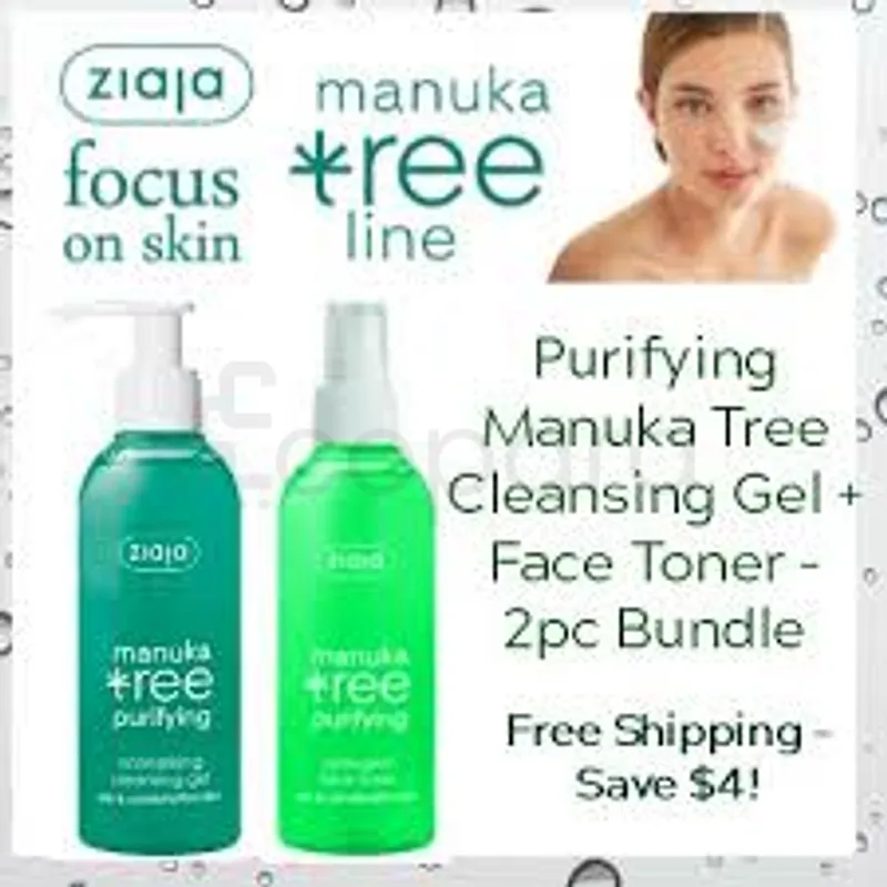 ZIAJA PACK MANUKA TREE GEL NETTOYANT 200ML + TONER 200ML