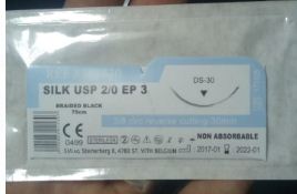 SILK USP 2/0 EP3 BRAIDED BLACK 75CM DS-30 REFERENCE 8301530