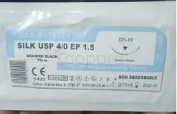 SILK USP 4/0 EP1.5 BRAIDED BLACK 75CM DS-19 REFERENCE 8151519