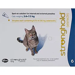 STRONGHOLD CHAT 45MG 2.6-7.5KG BOITE DE 6 PIPETTES