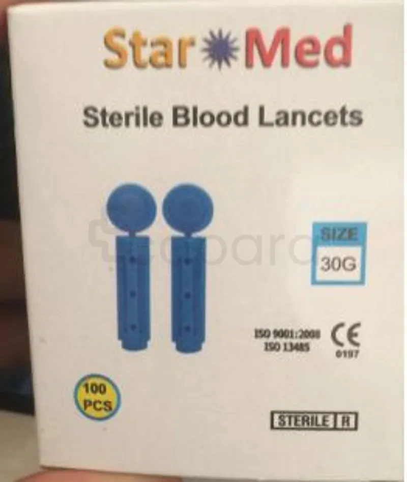 STAR MED STERILE BLOOD LANCETS 30G BOITE DE 100 REFERENCE 13485