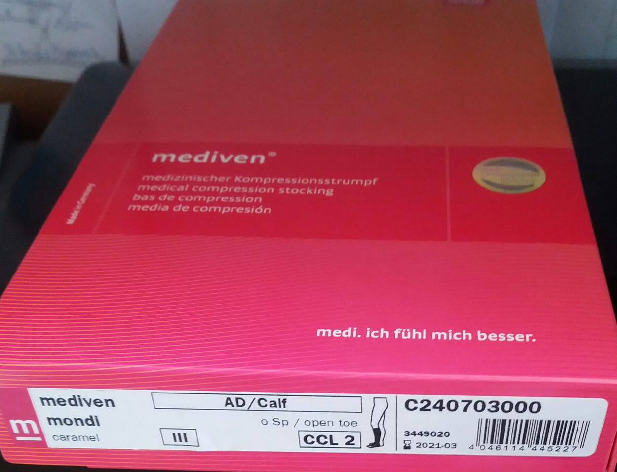 MEDIVEN MONDI CALF OPEN TOE CARAMEL CCL2 TAILLE 3 REFERENCE C240703