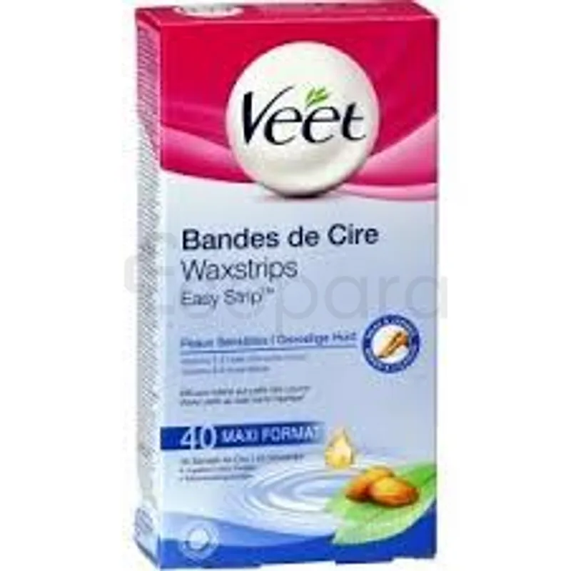 VEET BANDES DE CIRE WAXSTRIPS PEAUX NORMALES BOITE DE 40