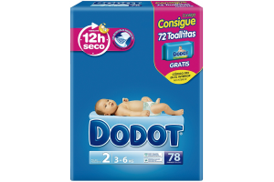 DODOT COUCHES BEBE T2 3-6KG BOITE DE 78