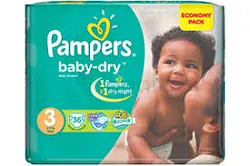 PAMPERS COUCHES BABY DRY TAILLE 3 BOITE DE 36