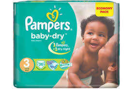 PAMPERS COUCHES BABY DRY TAILLE 3 BOITE DE 36