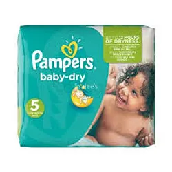 PAMPERS COUCHES BABY DRY JUNIOR TAILLE 5 BOITE DE 30