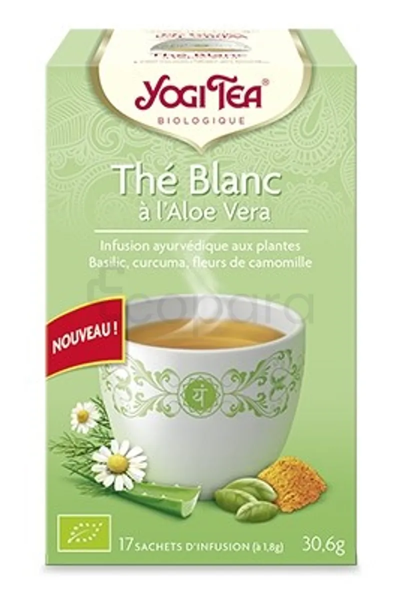YOGI TEA THE BLANC A L'ALOE VERA BOITE DE 17 SACHETS
