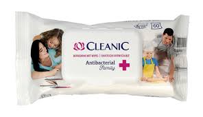 CLEANIC LINGETTES ANTIBACTERIAL FAMILY BOITE DE 60