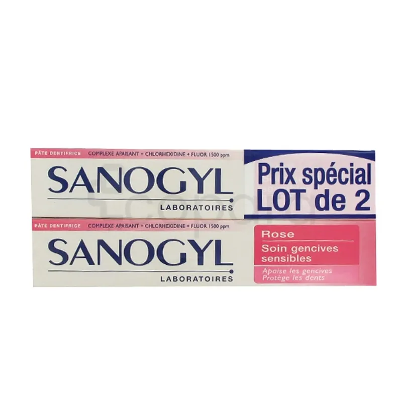 SANOGYL ROSE SOIN GENCIVES SENSIBLES DENTIFRICE 2*75ML