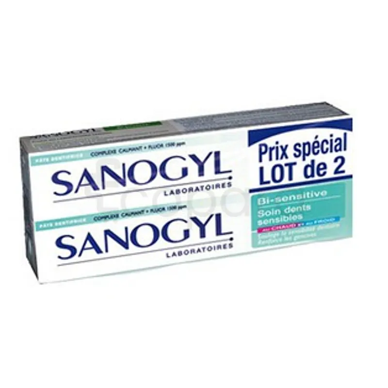 SANOGYL BI-SENSITIVE 1500PPM SOIN DENTS SENSIBLES 75ML*2