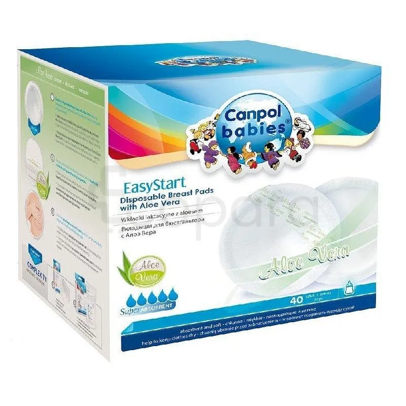 CANPOL BABIES COUSSINETS D'ALLAITEMENT JETABLE A L'ALOE VERA BOITE DE 40 REFERENCE 19/608