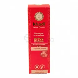 KHADI SHAMPOOING AYURVEDIQUE ROSE REPARATEUR POUR CHEVEUX ABIMES ET SECS 210ML