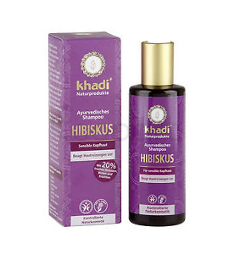 KHADI SHAMPOOING AYURVEDIQUE HIBISCUS POUR CUIR CHEVLU SENSIBLE ET IRRITE 210ML