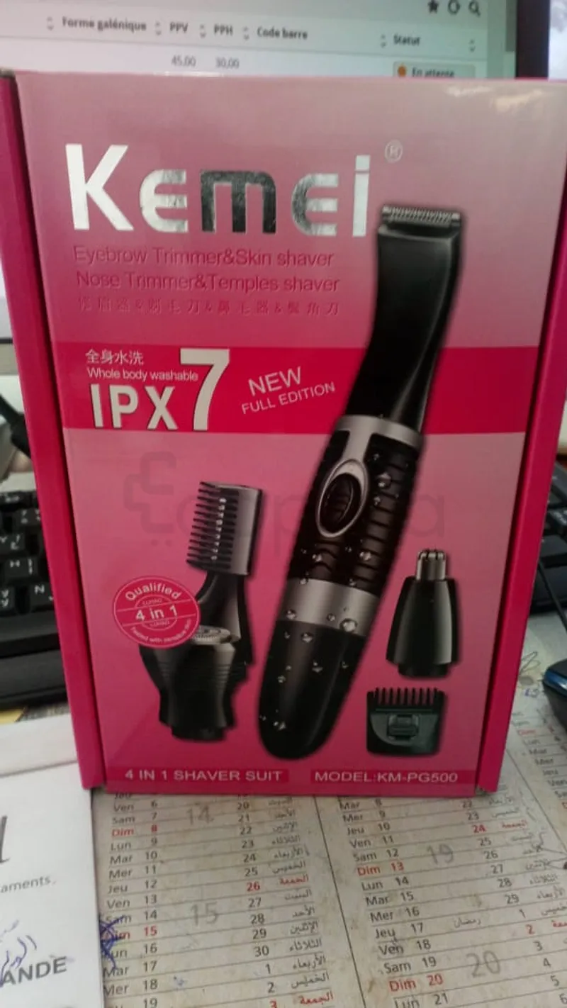 KEMEI EYEBROW TRIMMER & SKIN SHAVER IPX7 REFERENCE KM-PG-500