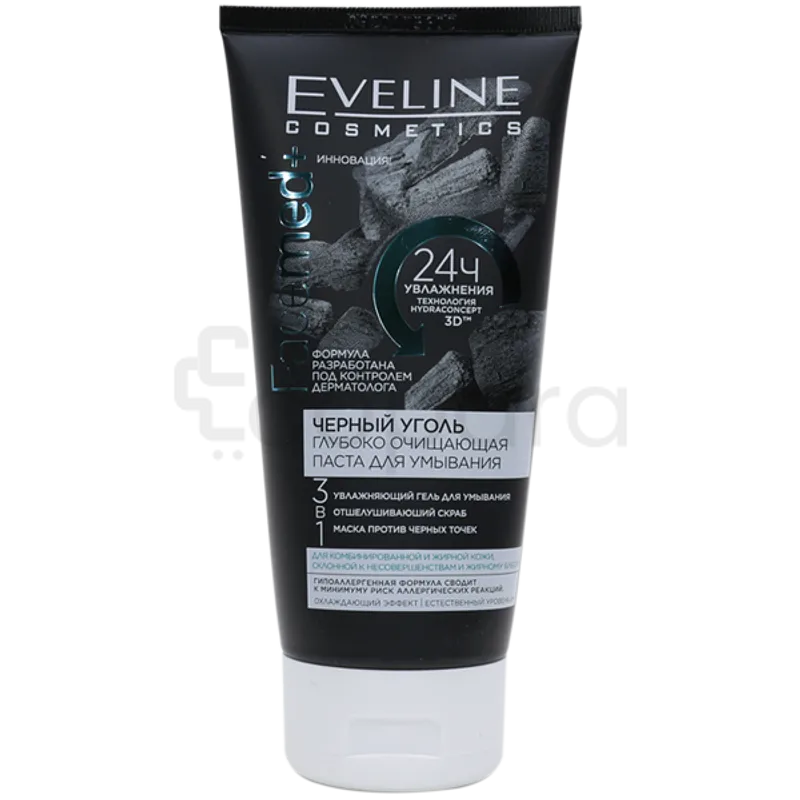 EVELINE GEL LAVANT PURIFIANT AU CARBON ACTIF POUR LE VISAGE 150ML