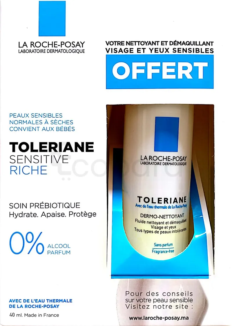 LA ROCHE POSAY TOLERIANE SOIN PROTECTEUR APAISANT 40ML + DERMO-NETTOYANT 50ML OFFERT