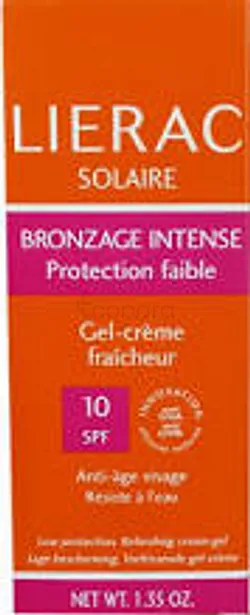 LIERAC SOLAIRE BRONZAGE INTENSE PROTECTION FAIBLE SPF10 GEL CREME FRAICHEUR 50ML