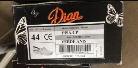 DIAN SABOT PISA-CP VERDE ANIS TAILLE 44