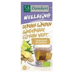 DAMHERT WELLBEING TEA TIME GINGEMBRE CITRON VERT BOITE DE 20 SACHETS