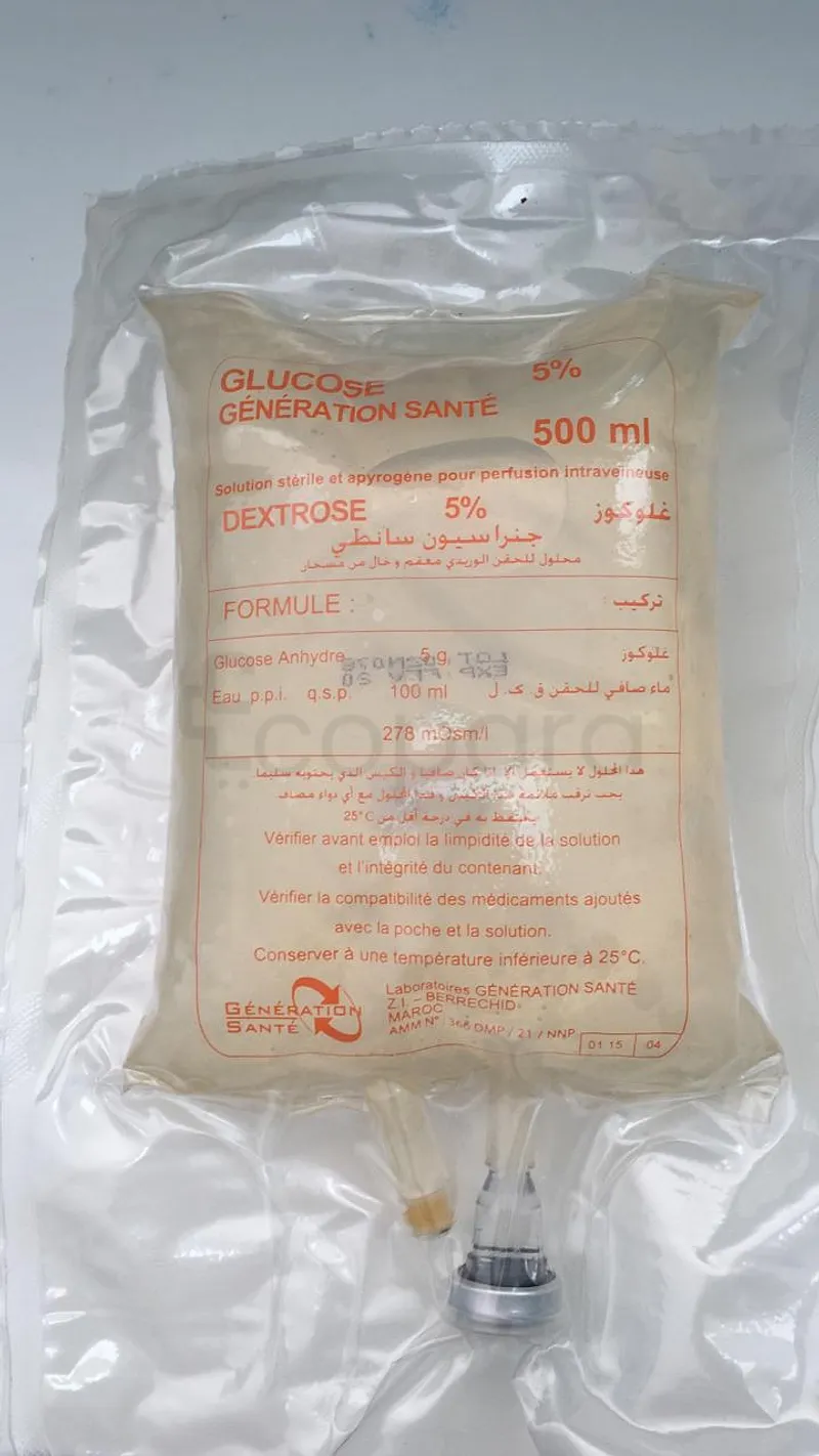 GENERATION SANTE GLUCOSE 5% 500ML POCHE INJECTABLE