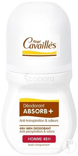 ROGE CAVAILLES DEODORANT ABSORB+ SOIN REGULATEUR SANS PARFUM ROLL-ON HOMME 50ML