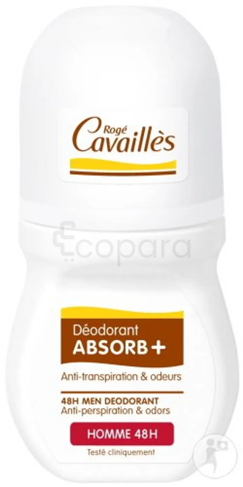 ROGE CAVAILLES DEODORANT ABSORB+ SOIN REGULATEUR SANS PARFUM ROLL-ON HOMME 50ML