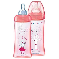 DODIE COFFRET BIBERONS INITIATION+ +6MOIS ROSE DANSEUSE TETINE PLATE 330ML BOITE DE 2