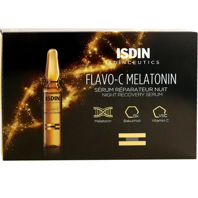ISDIN FLAVO-C METATONINE SERUM REPARATEUR NUIT BOITE DE 10 AMPOULES