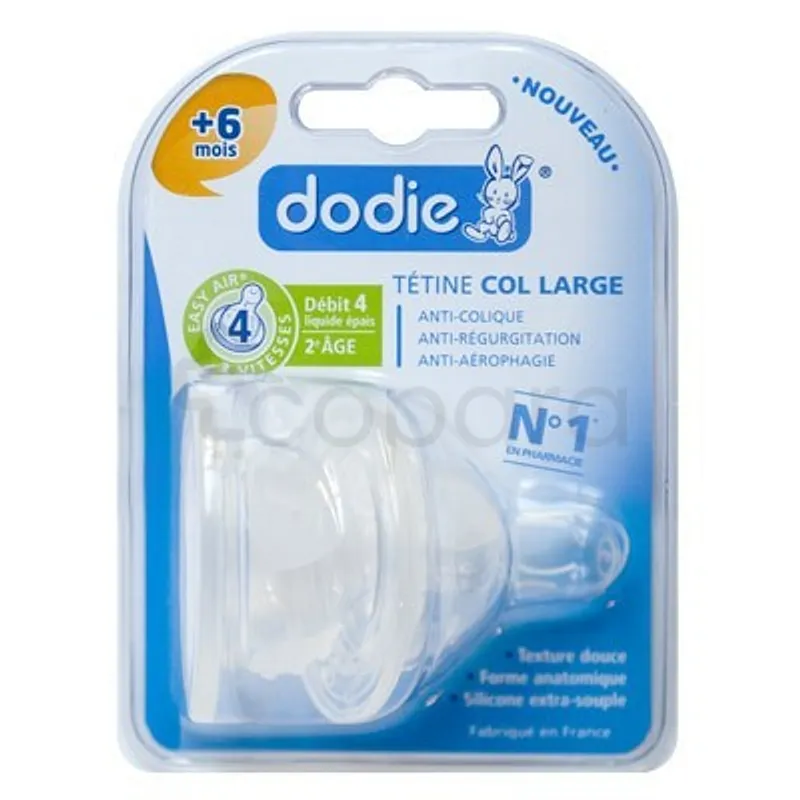 DODIE TETINE RONDE 3 VITESSES COL LARGE SILICONE +6MOIS