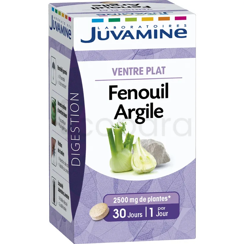 JUVATONUS FENOUIL ARGILE VENTRE PLAT BOITE DE 30 CAPSULES
