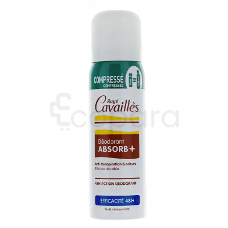 ROGE CAVAILLES DEODORANT ABSORB+ SPRAY COMPRESSE EFFICACITE 48H 75ML