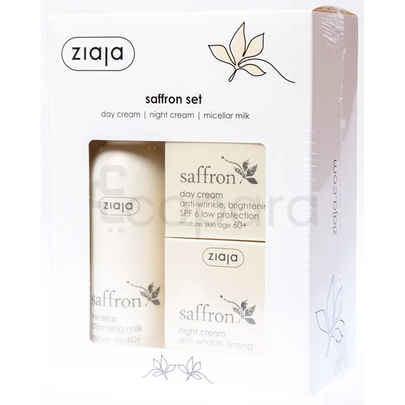ZIAJA PACK SAFFRAN ANTI-RIDES 60+ CRÈME DE JOUR + CRÈME DE NUIT + LAIT MICELLAIRE