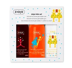 ZIAJA PACK KIDS GEL 2 EN 1 AROME COOKIES + GEL DE BAIN AU COLA + GEL DE BAIN AU GUM
