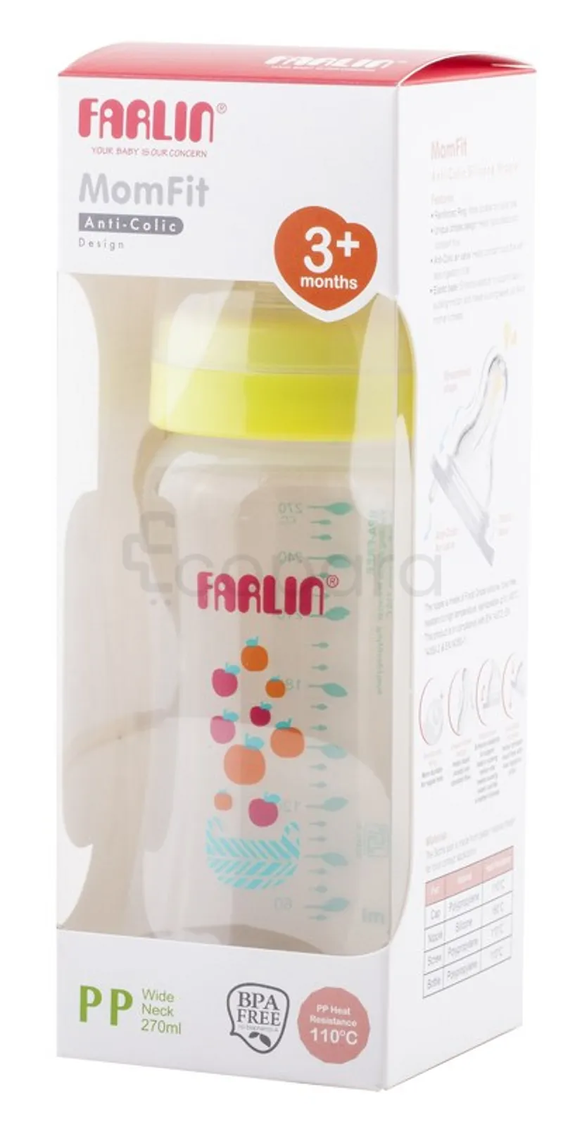 FARLIN BIBERON MOMFIT ANTI-COLIQUE +3MOIS 110ML REFERENCE PP-805