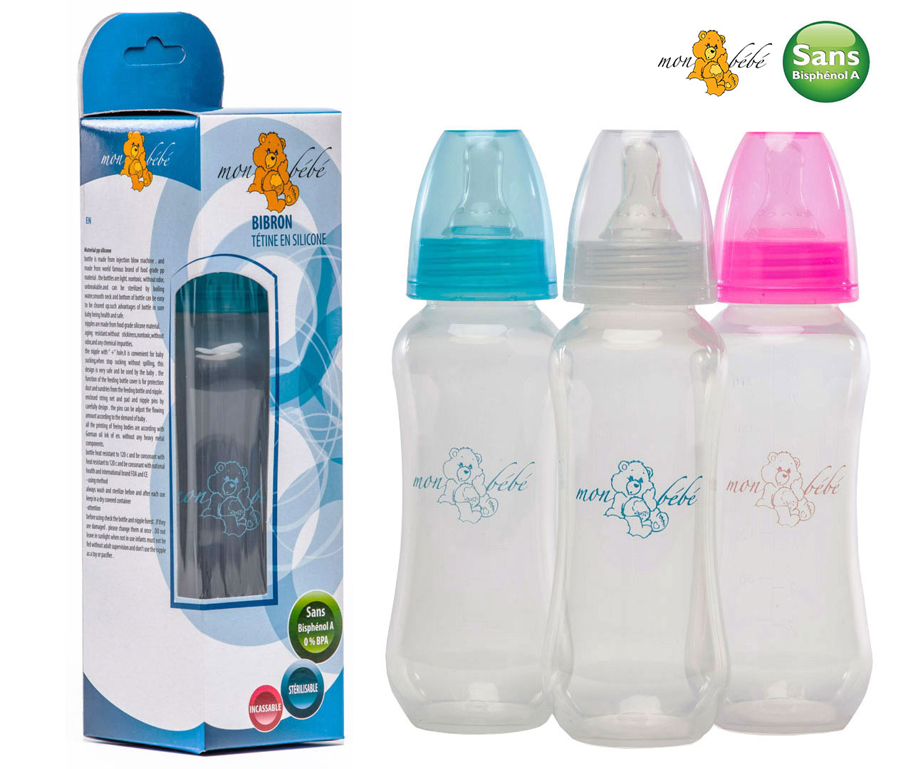 MON BEBE BIBERON 250ML REFERENCE MBB-02