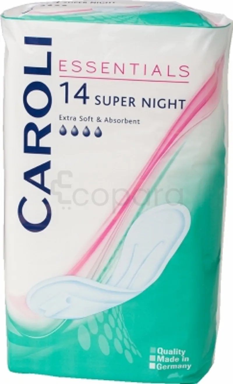 CAROLI SERVIETTES PERIODIQUES SUPER NIGHT 4 GOUTTES BOITE DE 14