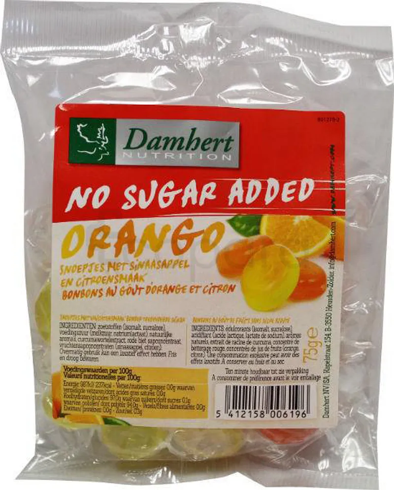 DAMHERT ORANGO BANBONS NO SUGER ADDED 75G